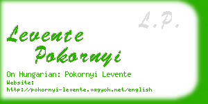 levente pokornyi business card